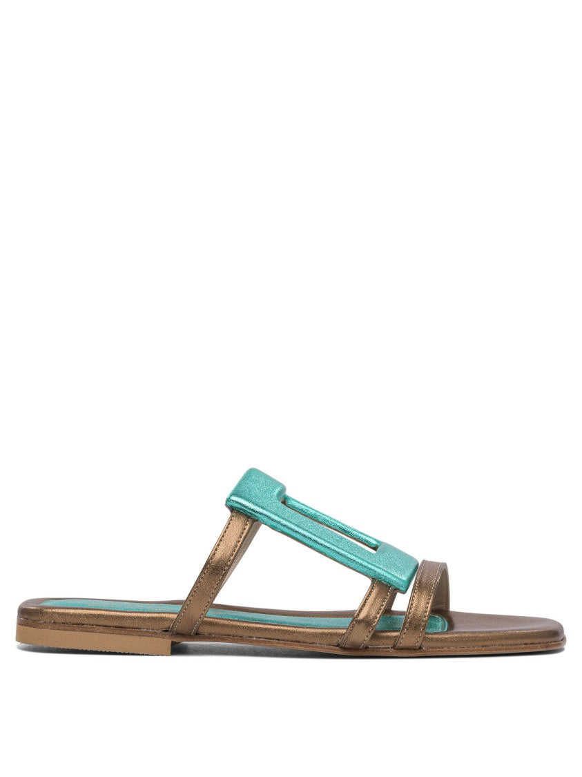 Elina Linardaki Light Blue Leather Sandals