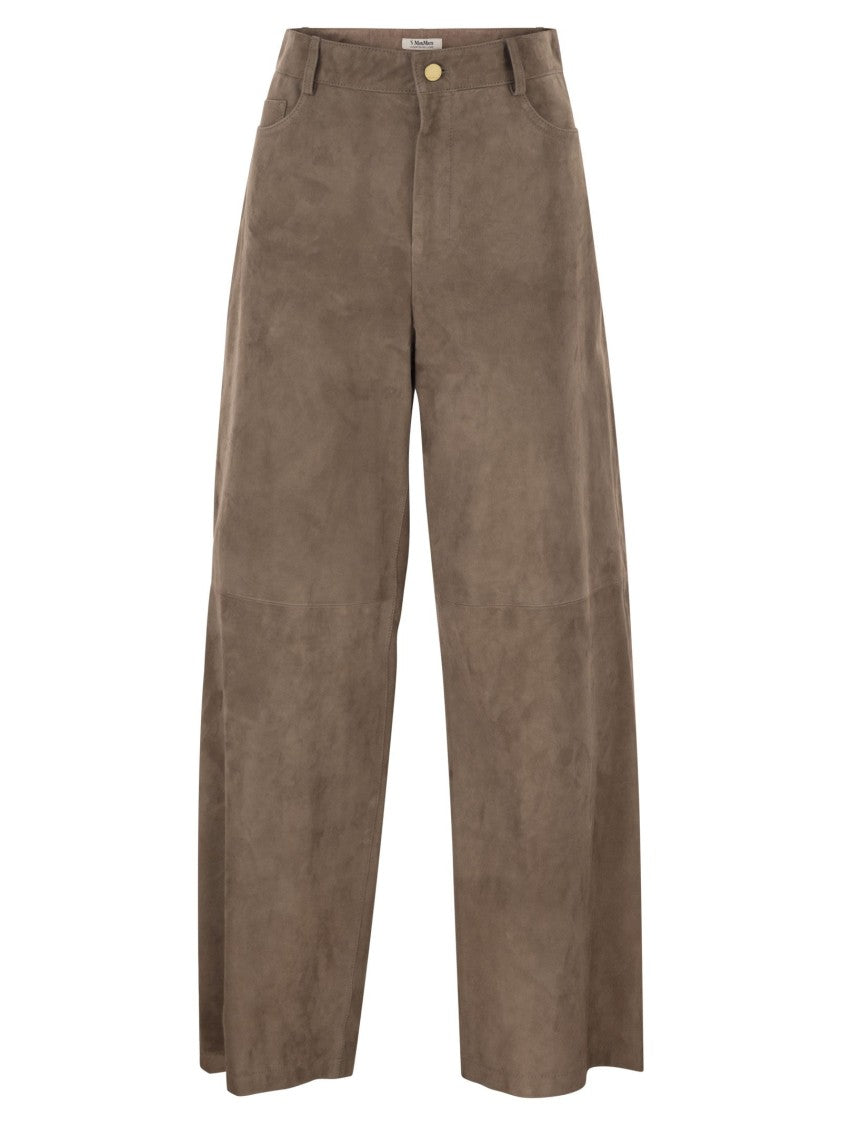 Max Mara Smmfulmine - Wide-Leg Leather Trousers