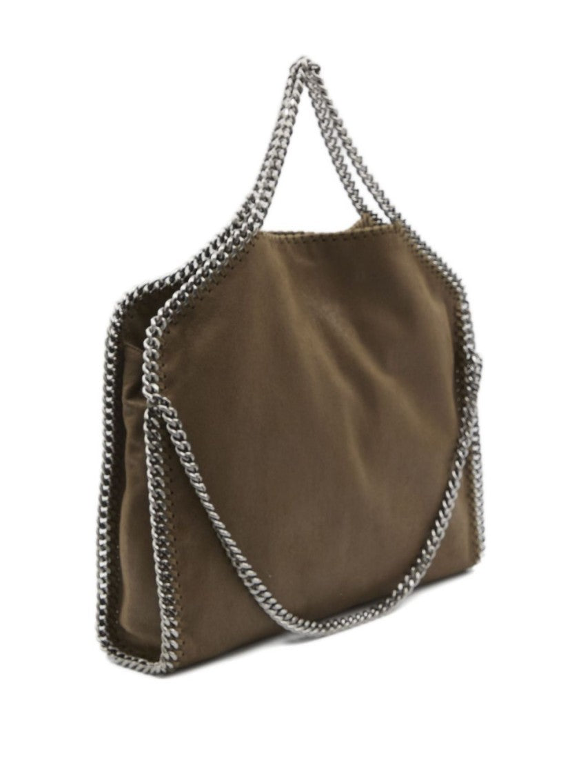 Stella Mccartney Beige Shoulder Bag With Silver Chain Trim