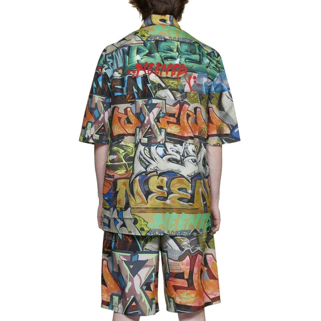 Off-White Graffiti-Inspired Short Sleeve Off-White Neen Allover Shirt