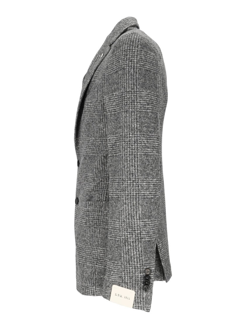L.B.M. 1911 Grey Drop S Checkered Blazer