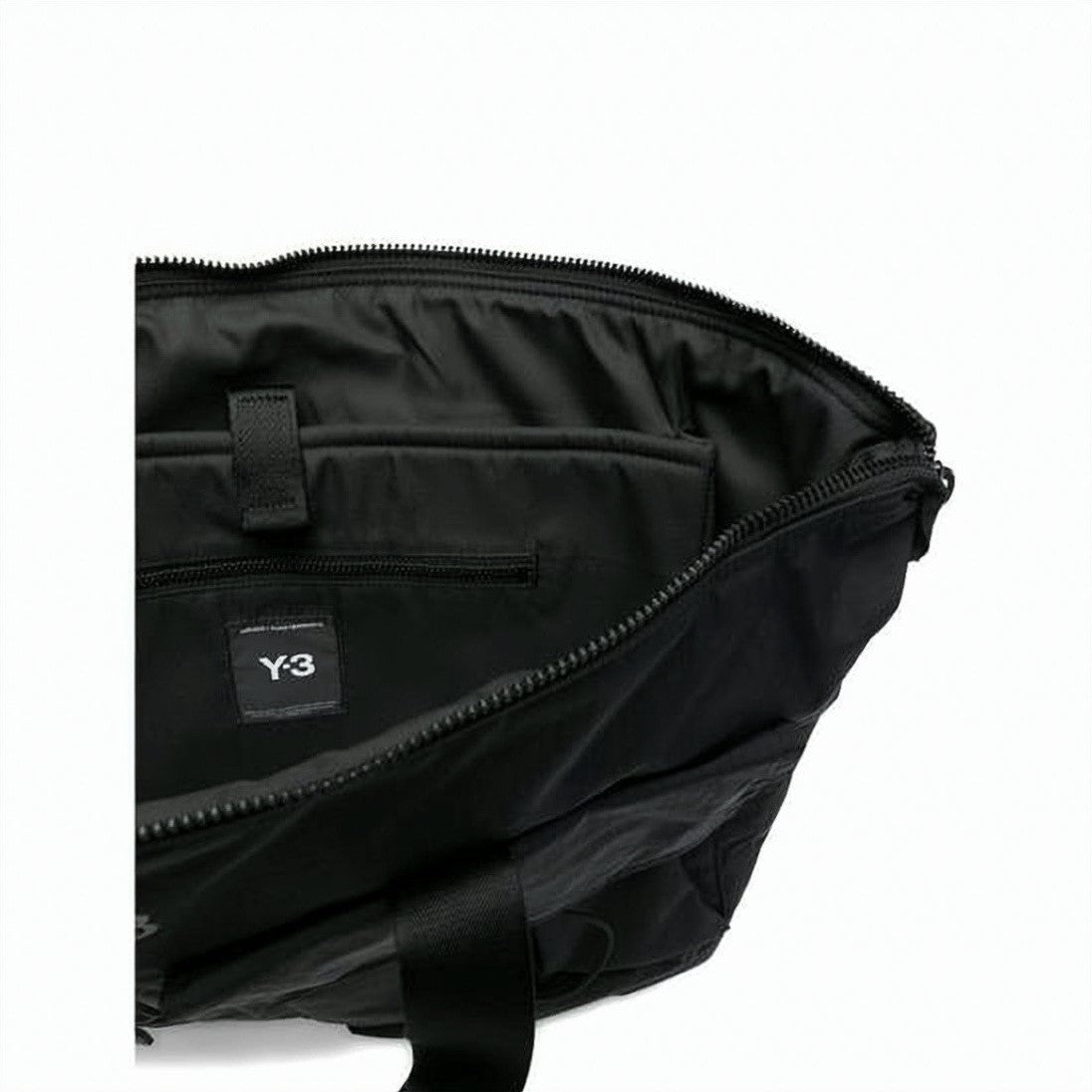 Y-3 Black Tote Bag With Drawstring Flap Pockets