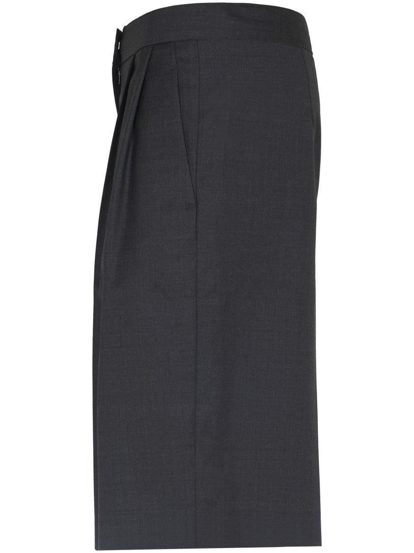 Loulou Studio Tailored Black Shorts With Pleated Front