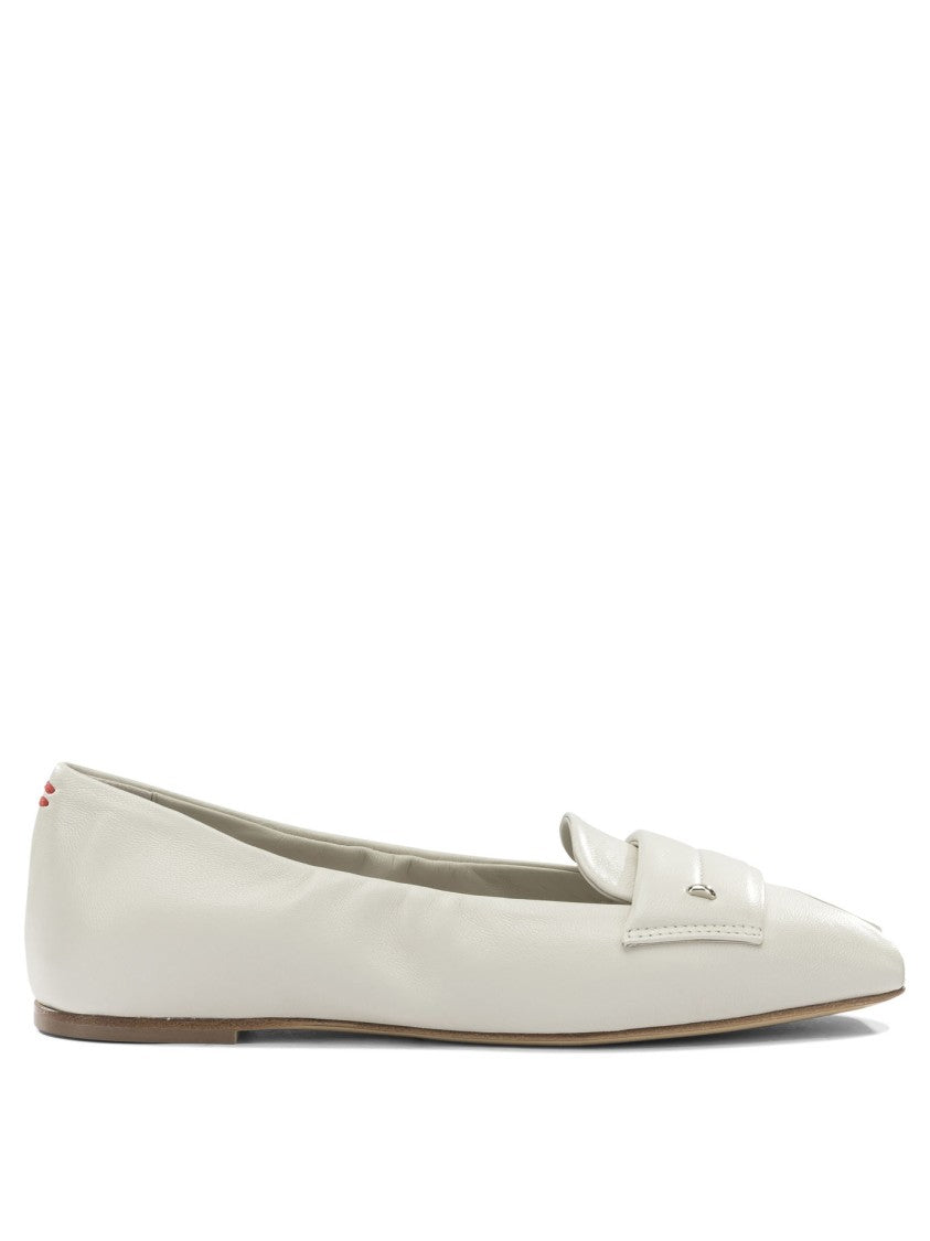 Halmanera Pointed Toe Loafers With Decorative Strap And Metal Accents