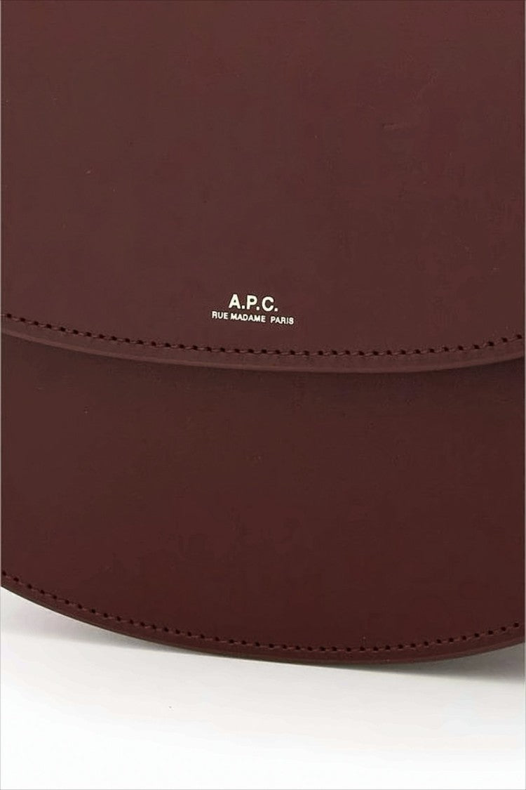 A.P.C. Structured Crossbody Bag In Deep Burgundy Cow Leather