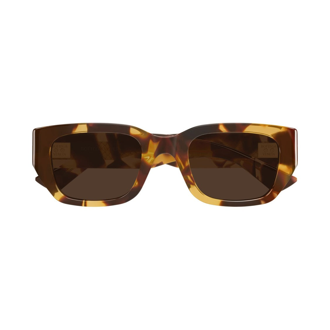 Bottega Veneta Bv1401sa Tortoiseshell Rectangular Sunglasses