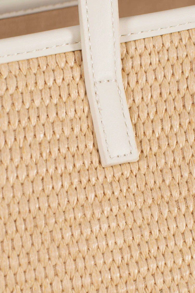 Mc2 Saint Barth Rectangular Woven Tote Bag With Embroidered Detail
