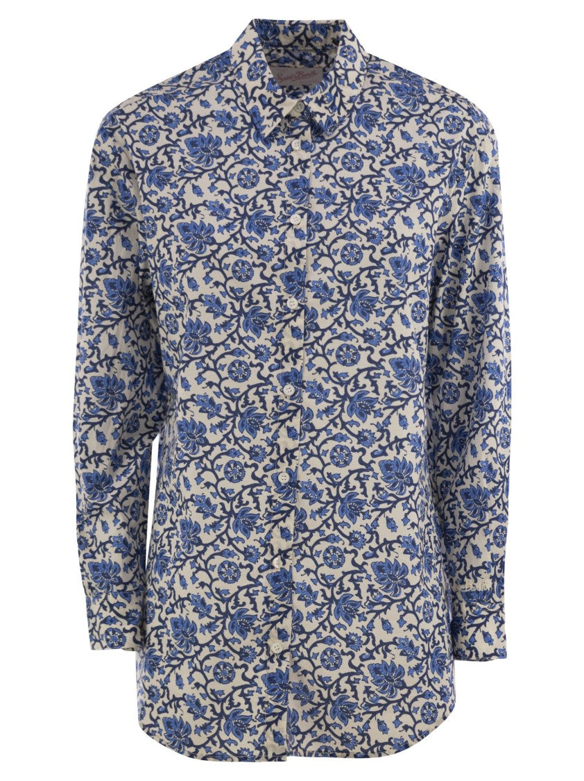 Mc2 Saint Barth Brigitte - Shirt With Flower Pattern