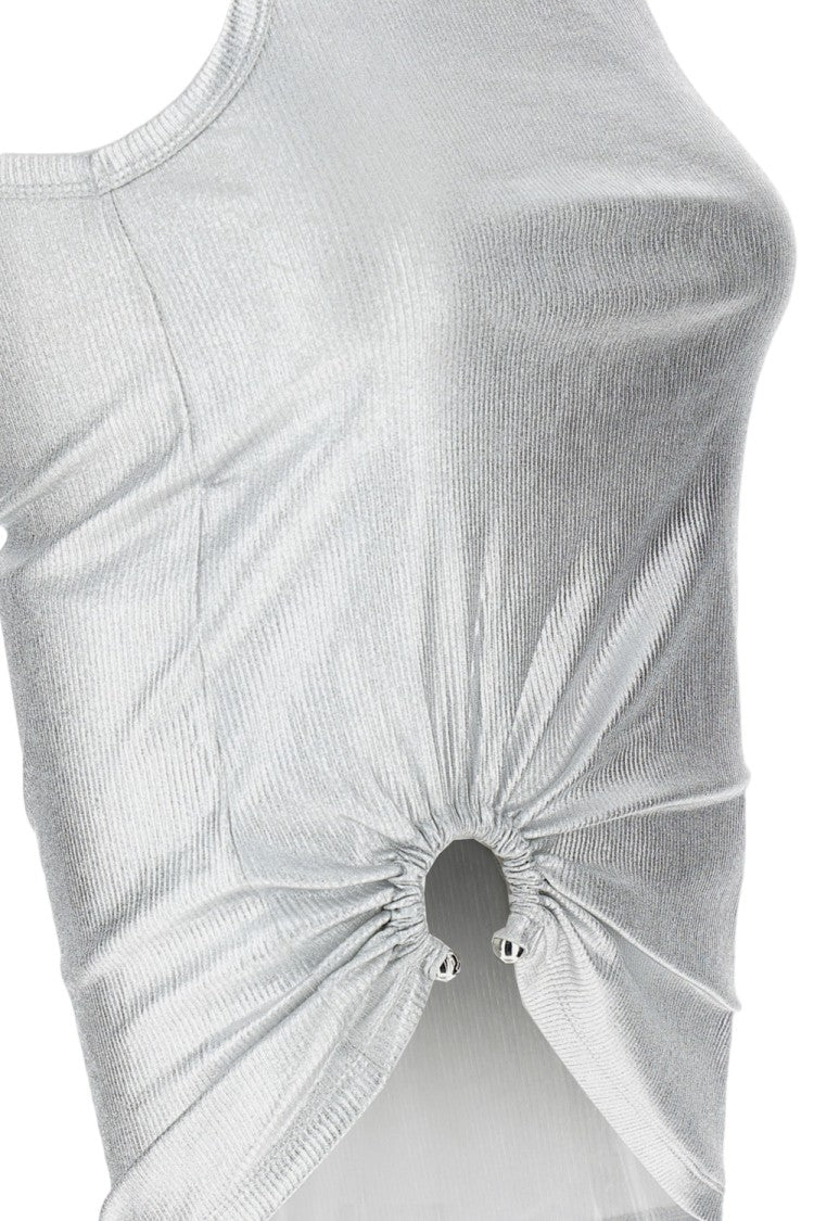 Rabanne Ribbed Silver Lacquer Top