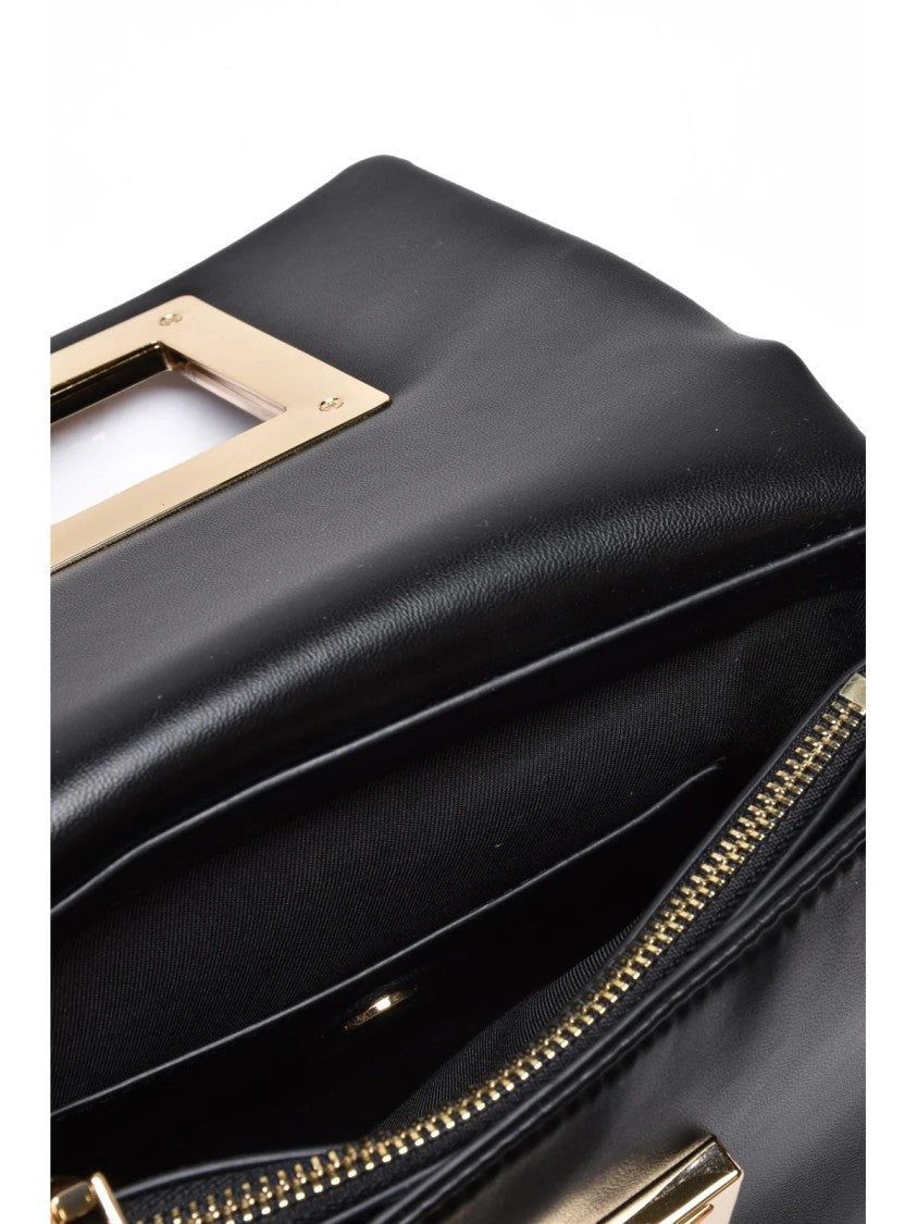 Love Moschino Black Combination Lock Polyurethane Shoulder Bag