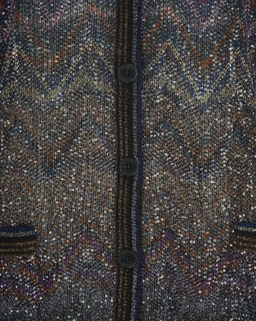 Missoni Oversized Multicolor Sequin Cardigan