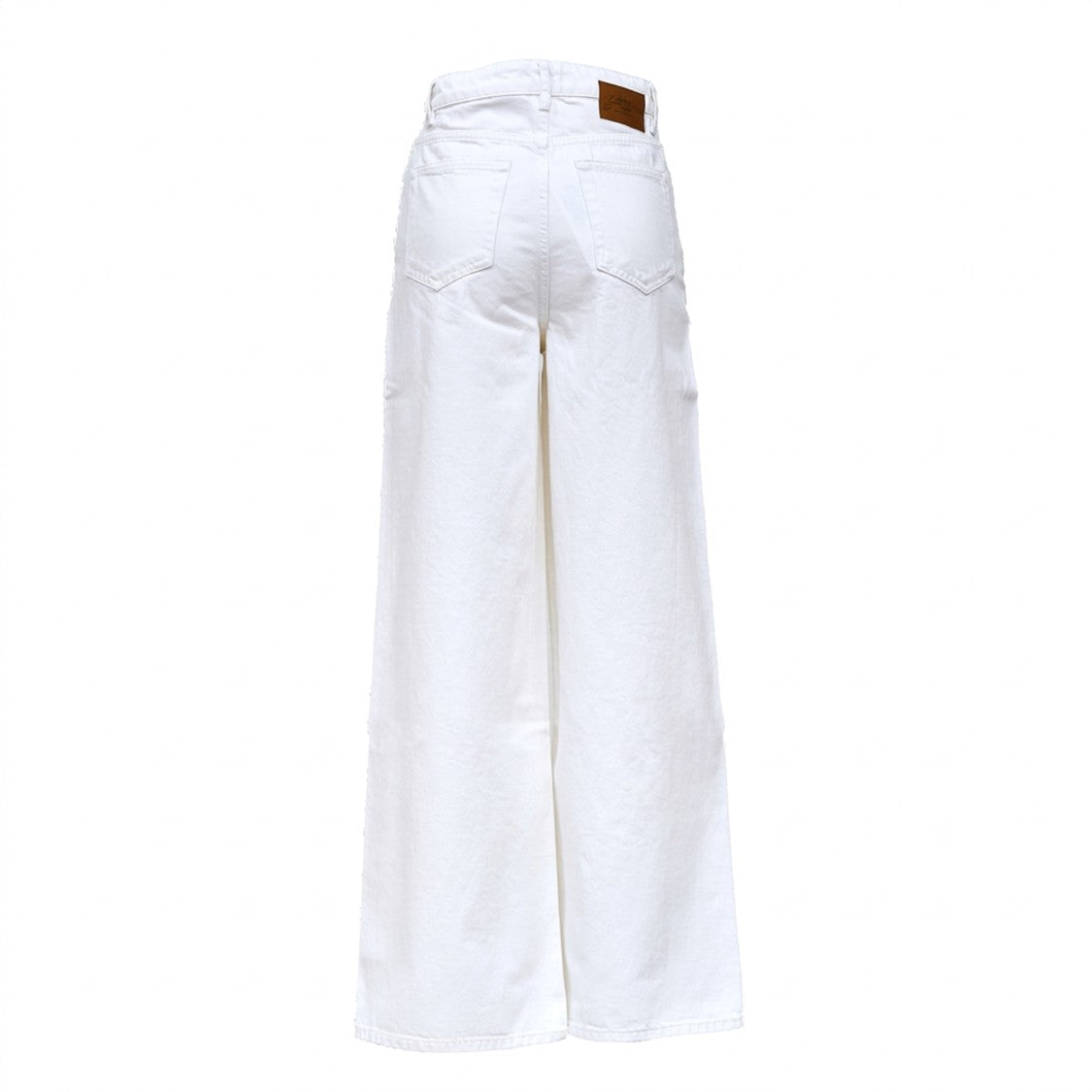 Ganni High-Waisted White Denim Lari Jeans With Lace-Trimmed Pockets