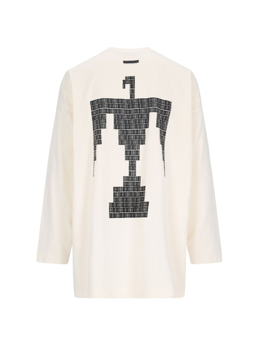 Fear Of God Thunderbird Logo T-Shirt In Cream Cotton