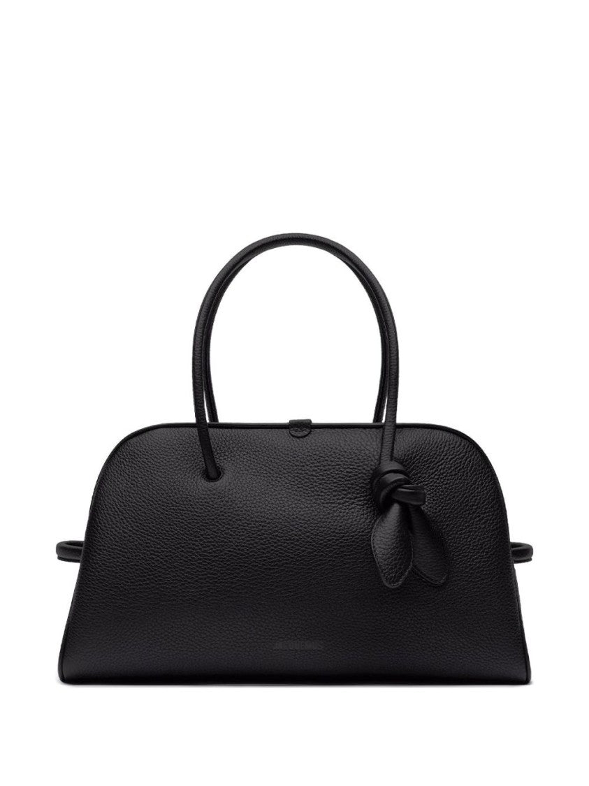 Jacquemus Black Pebbled Texture Knot Silk Bag