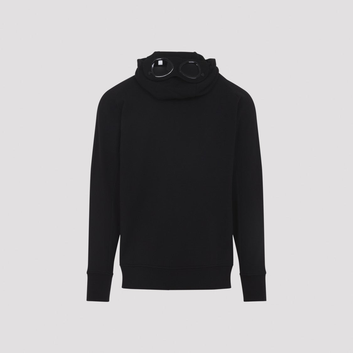 C.P. Company Open Black Cotton Hoodie