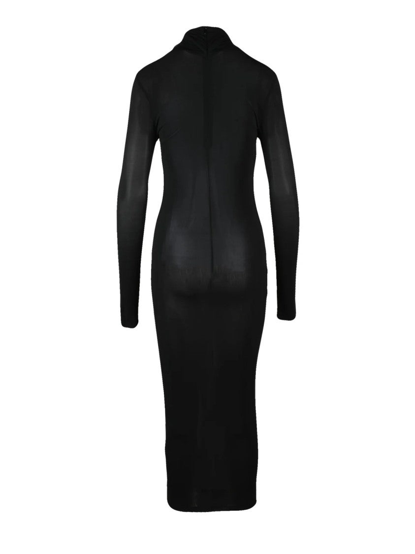 Isabel Marant Body-Hugging Black Long Dress With High Neckline And Sleek Silhouette