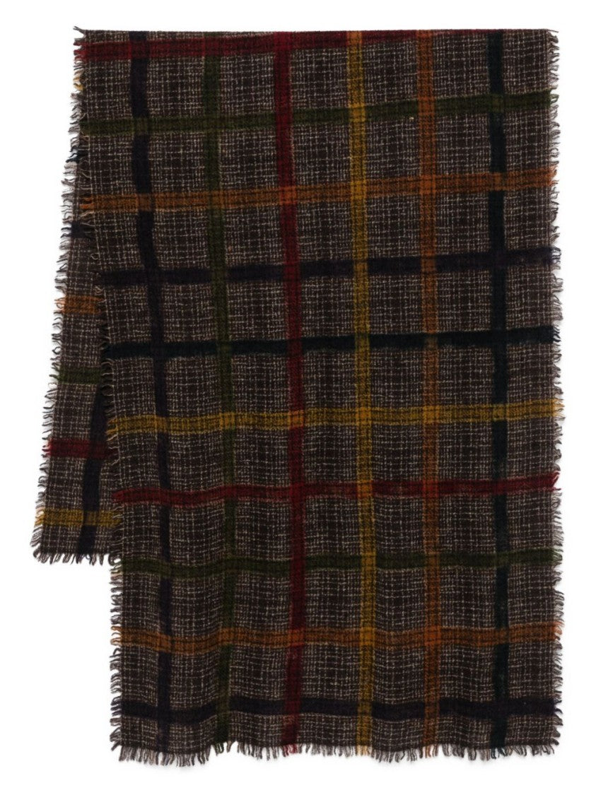 Faliero Sarti Multicoloured Wool-Silk Blend Scarf With Fringed Edges