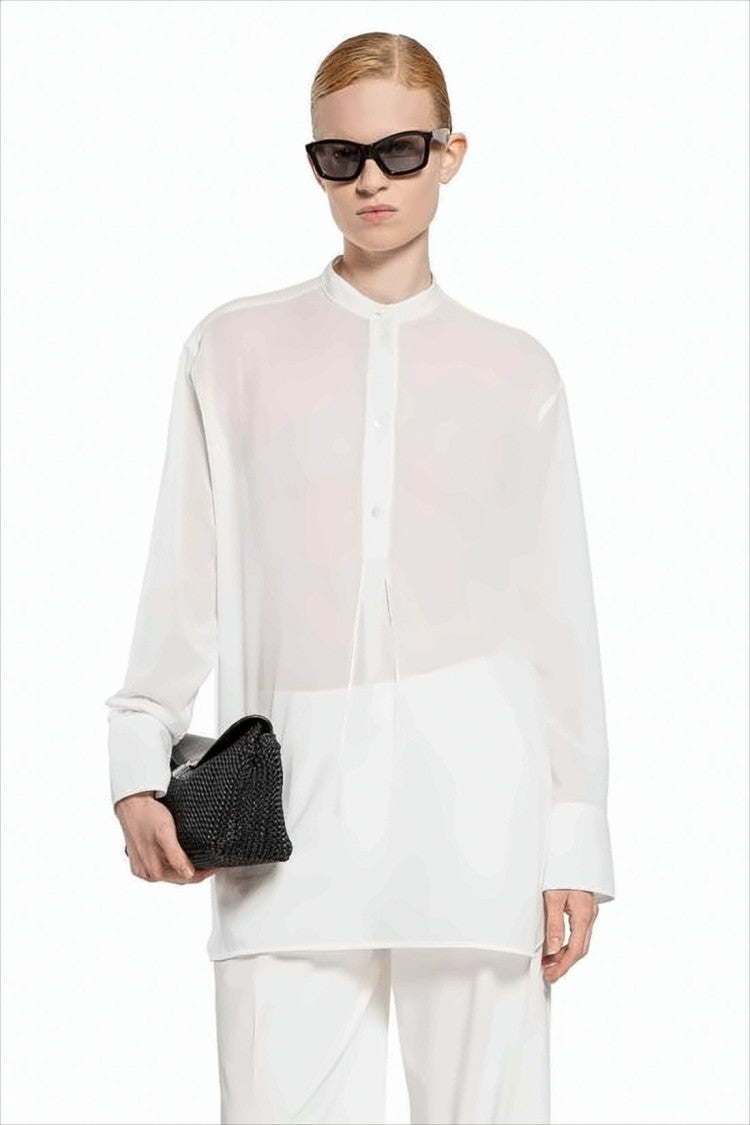 Totême Loose-Fitting White Organic Cotton Shirt With Minimalist Design