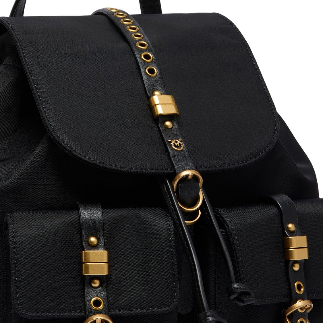 Pinko Flap Closure Nylon Backpack With Gold-Tone Hardware