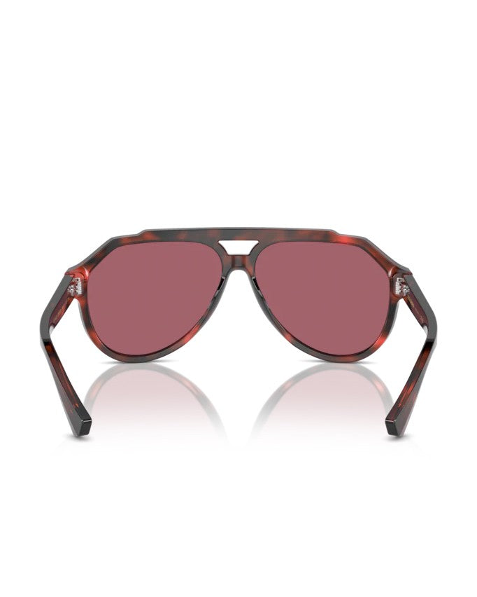 Dolce & Gabbana Bold Red Havana Plastic Frame Sunglasses