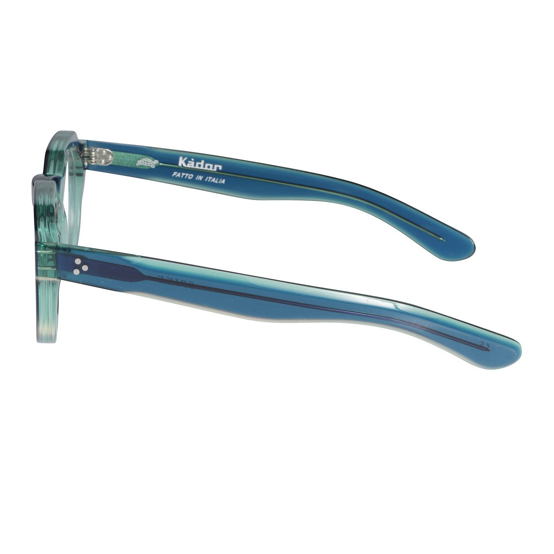 Kador Spike Rounded Geometric Bridge Sunglasses With Translucent Blue-Green Acetate