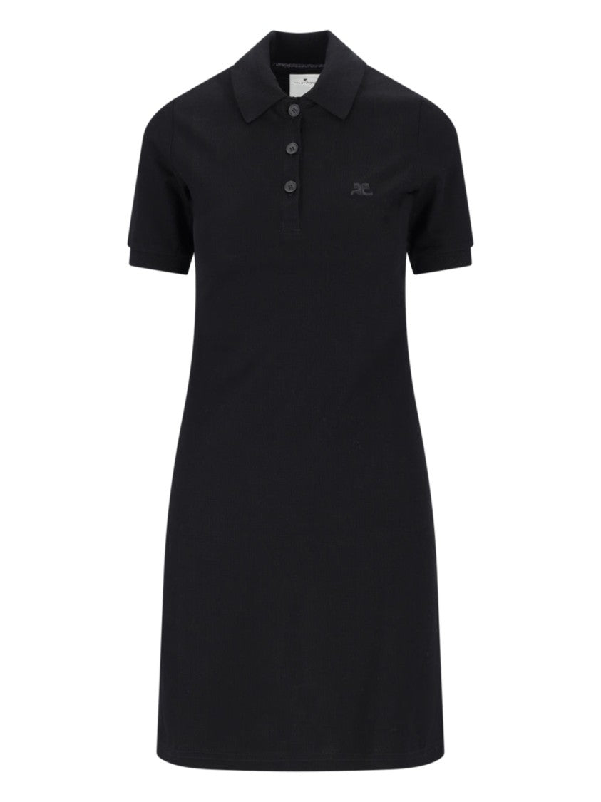 Courrèges Mini Polo Dress – Black
