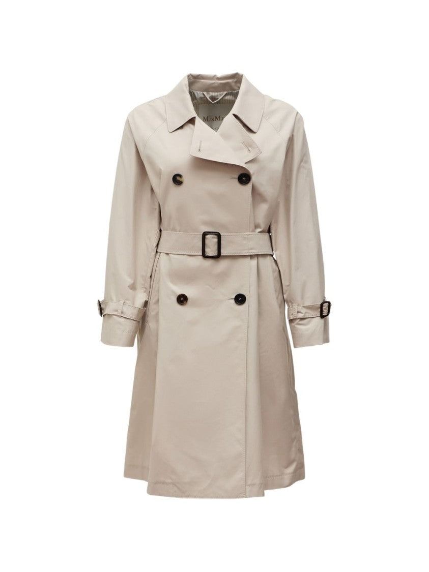 Max Mara A-Line Double-Breasted Cream Coat