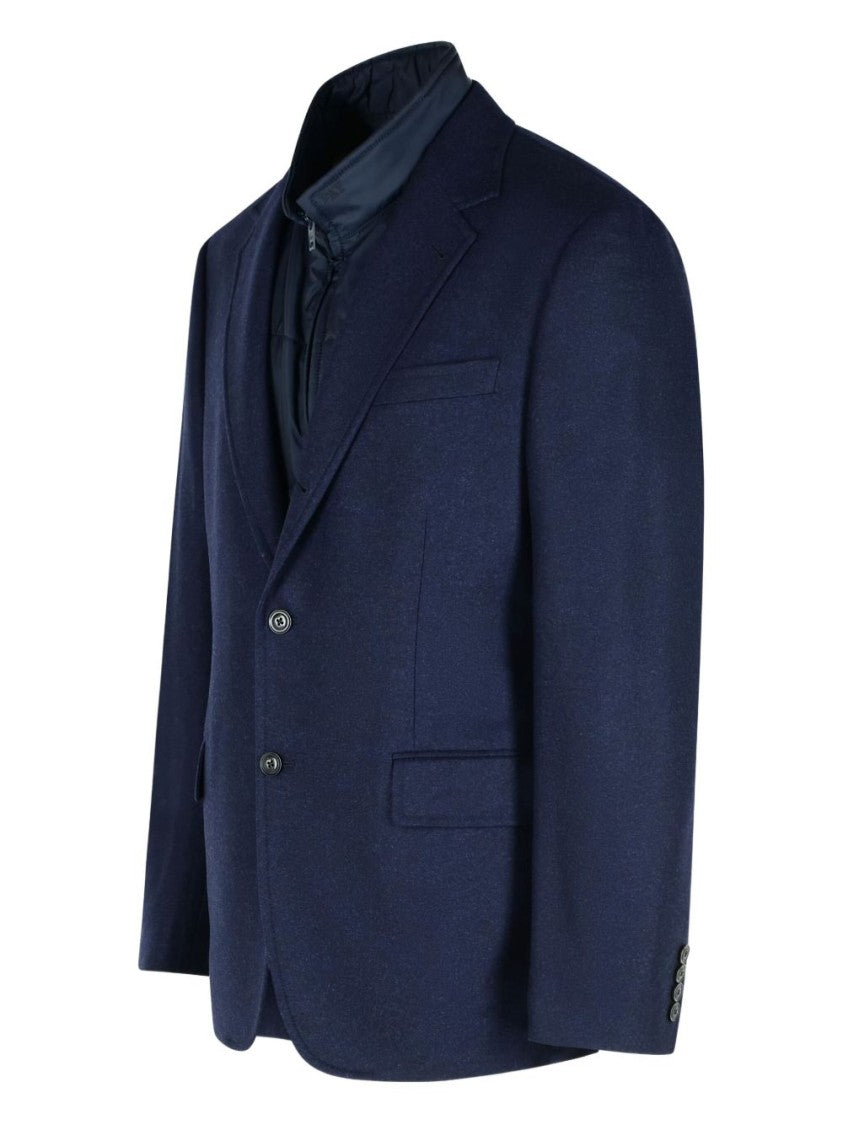 Fay Textured Navy Blue Blazer