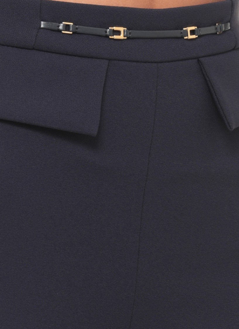 Elisabetta Franchi Ankle-Length Tailored Trousers With Decorative Waist Application