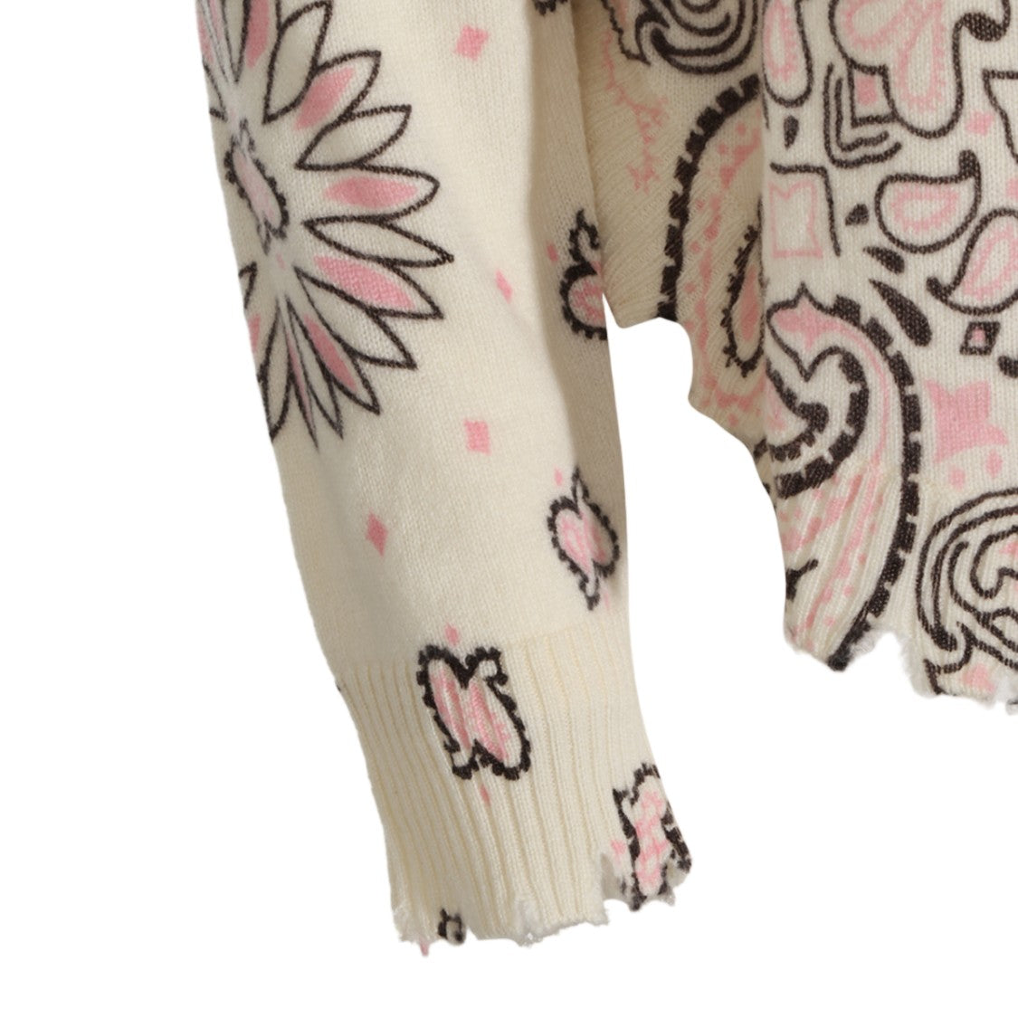 Kujiten Intricate Paisley And Floral Pattern Sweater