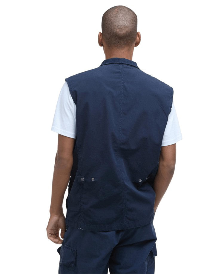 Barbour Utility-Inspired Blue Gilet With Embroidered Logo