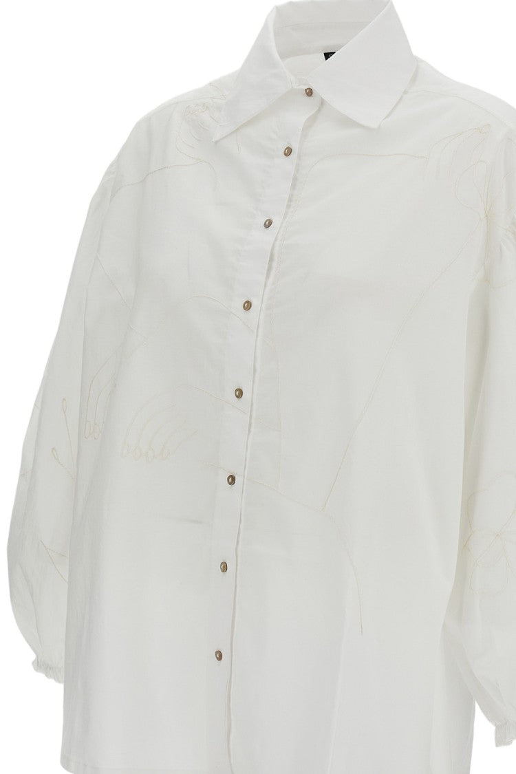 Estrafalario Long-Sleeved Cotton Shirt With Pointed Collar
