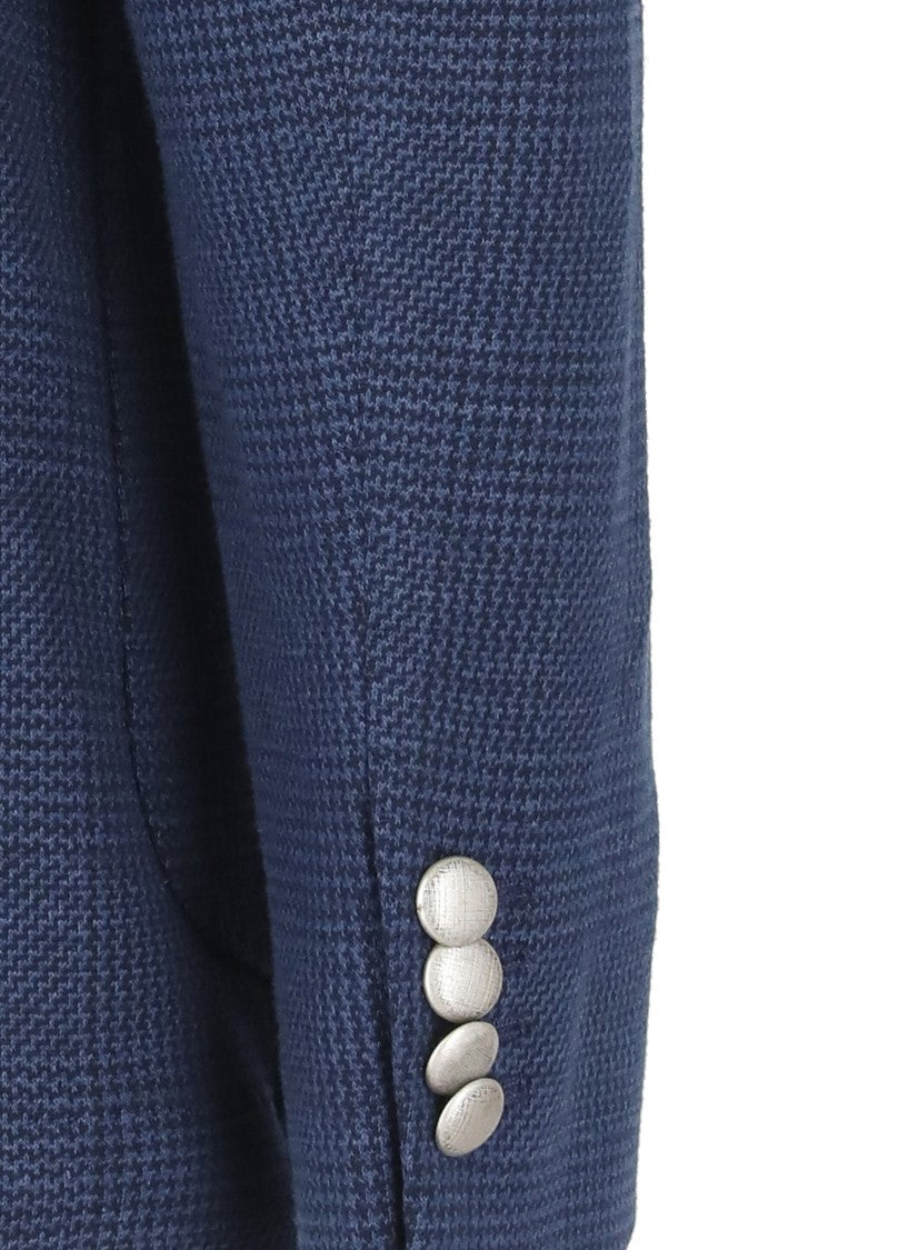 Lubiam Blue Cotton And Linen Jacket