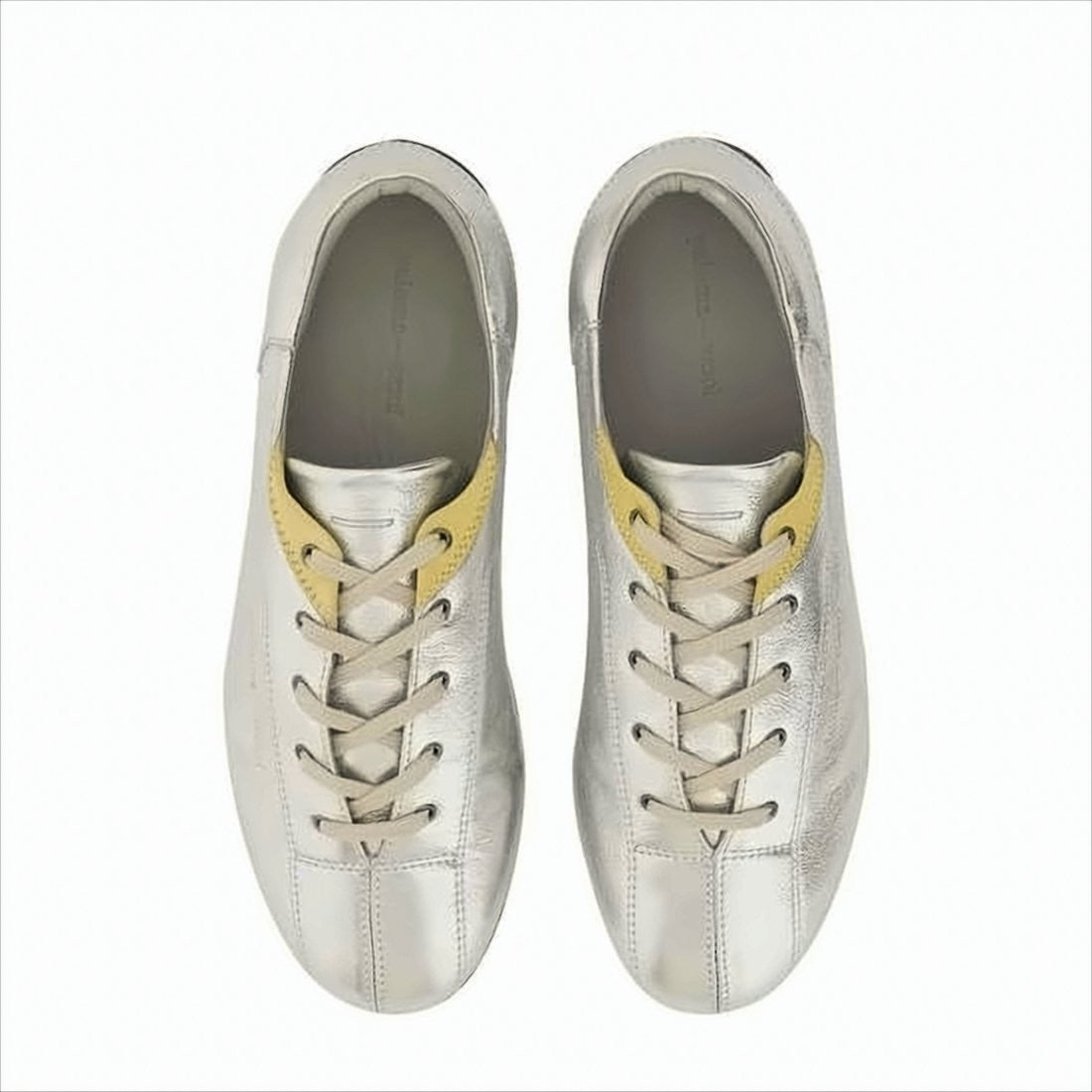 Paloma Wool Minimalist Metallic Silver Sneakers With Unique Accents