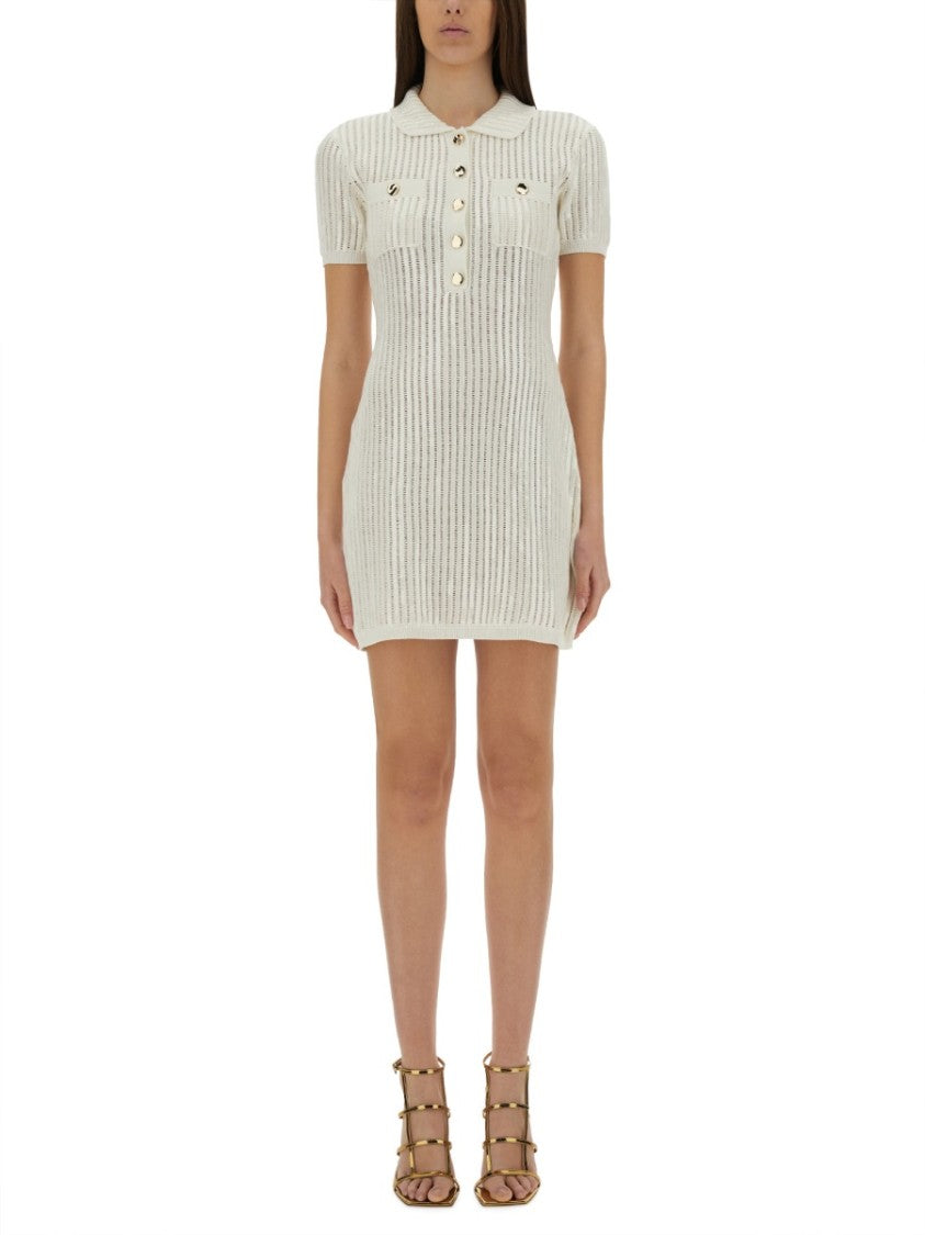 Self-Portrait Mini Crochet Dress With Sequins