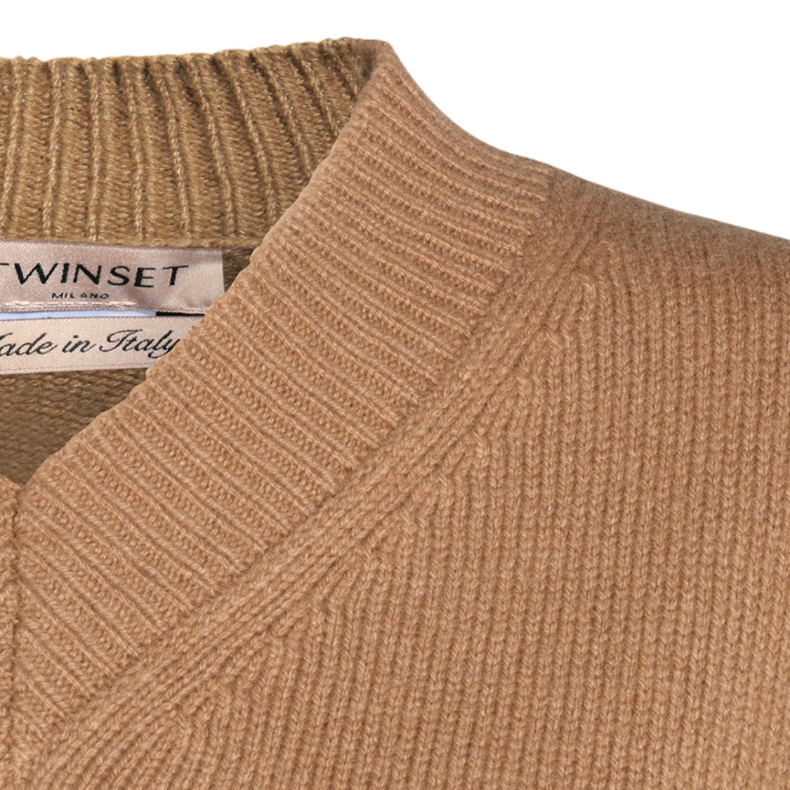 Twin-Set V-Neck Fringed Cropped Boxy Sweater