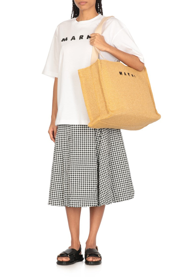 Marni Beige Tote Bag With Logo
