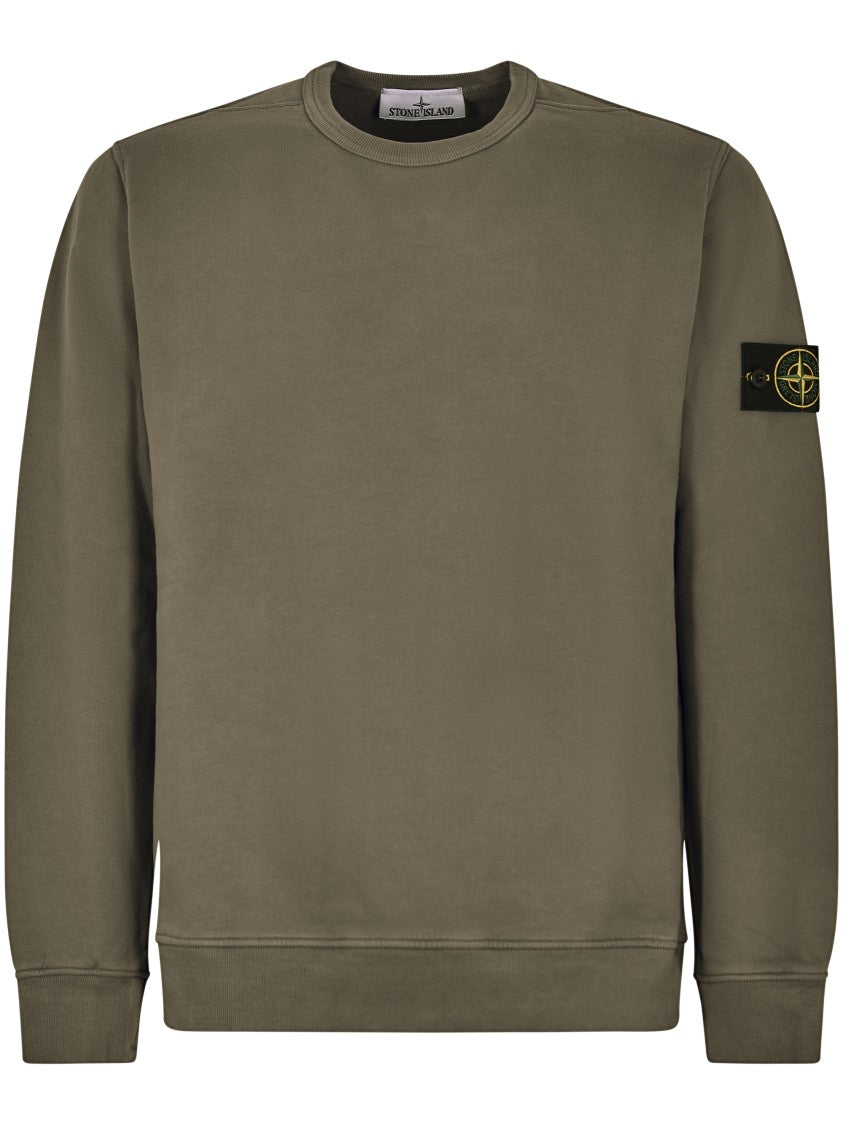 Stone Island Crew Neck Sweater With Distinctive Logo Patch