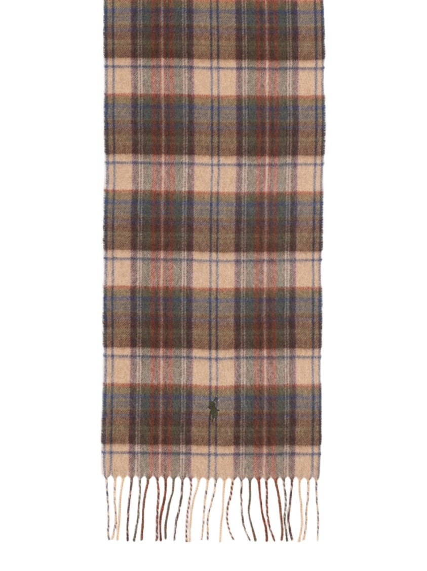 Polo Ralph Lauren Plaid Fringed Wool-Blend Scarf