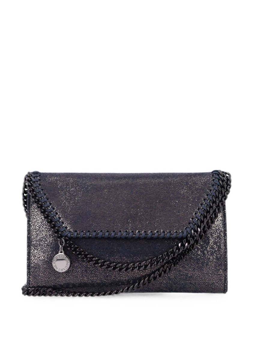 Stella Mccartney Black Rectangular Textured Chain Clutch