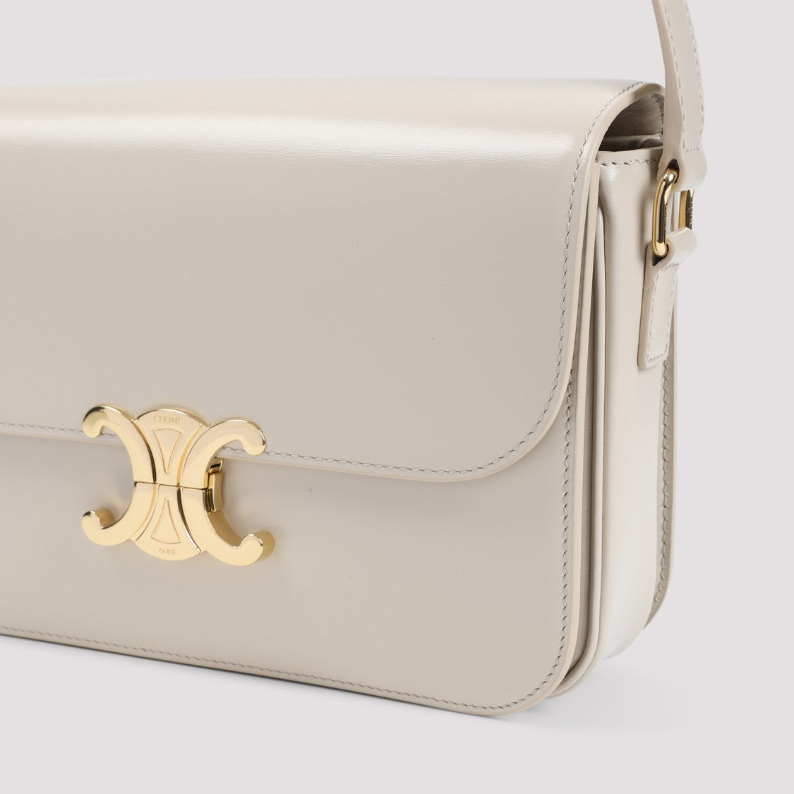 Celine Pale Beige Calf Leather Classique Triomphe Bag