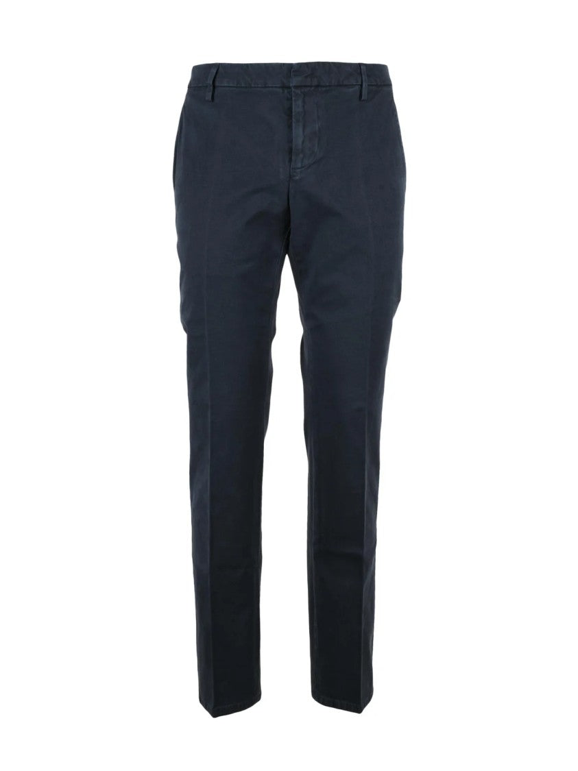 Dondup Blue Spiritissimo Tailored Cotton-Linen Blend Trousers