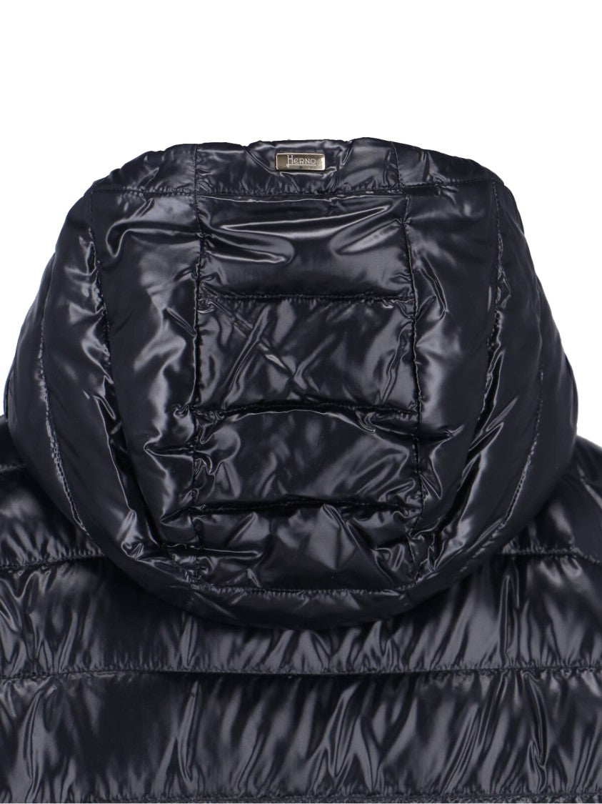 Herno Sleek Black Jacket With High Collar