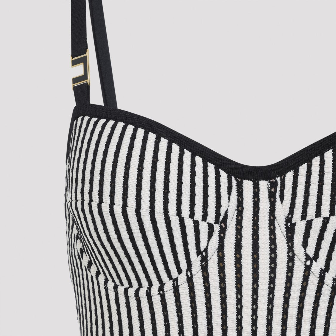 Elisabetta Franchi Fitted Mini Dress With Vertical Stripe Design