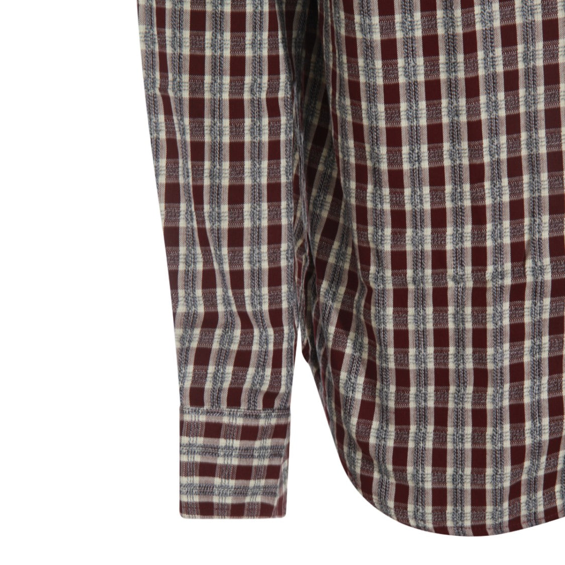 Nn.07 Checkered Burgundy Shirt With Traditional Collar