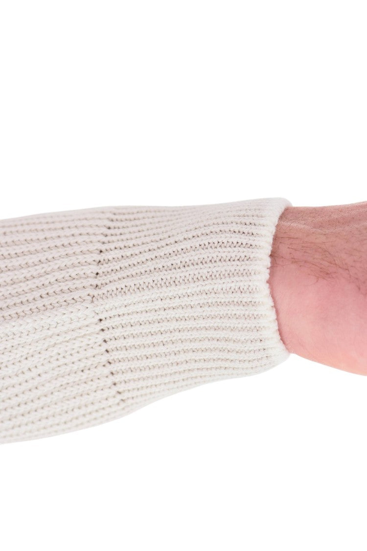 Eleventy Sabbia White Cotton-Linen Zip Jacket