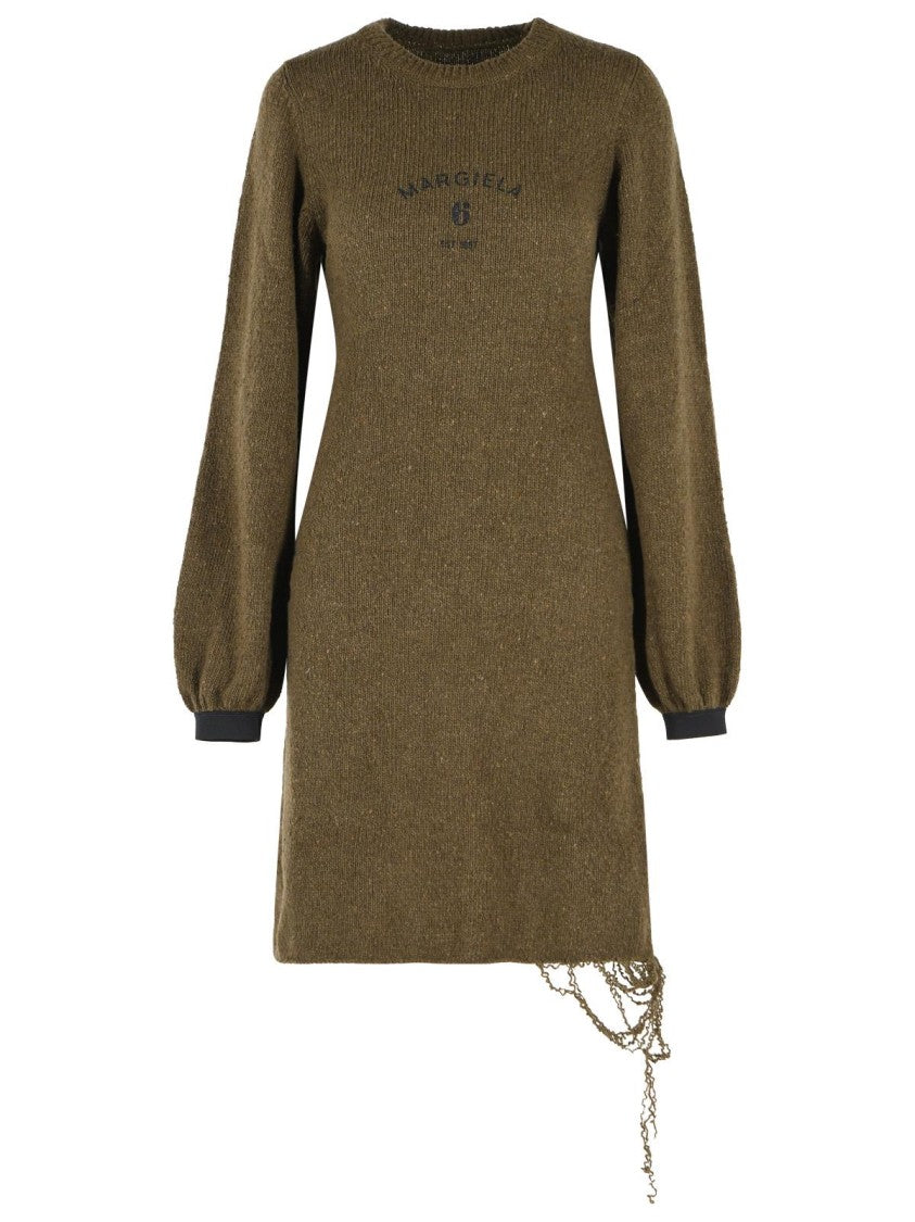 Mm6 By Maison Margiela Green Wool Blend Midi Dress