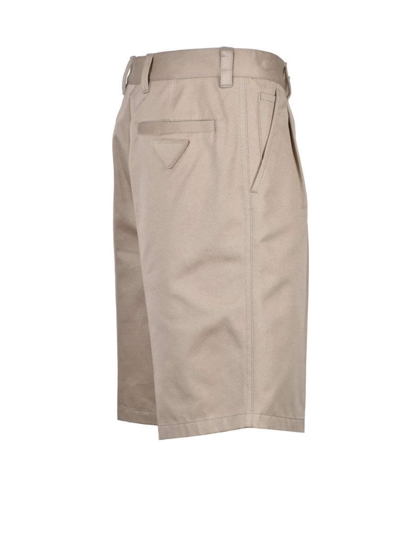Prada Tailored Beige Shorts With Flat Front