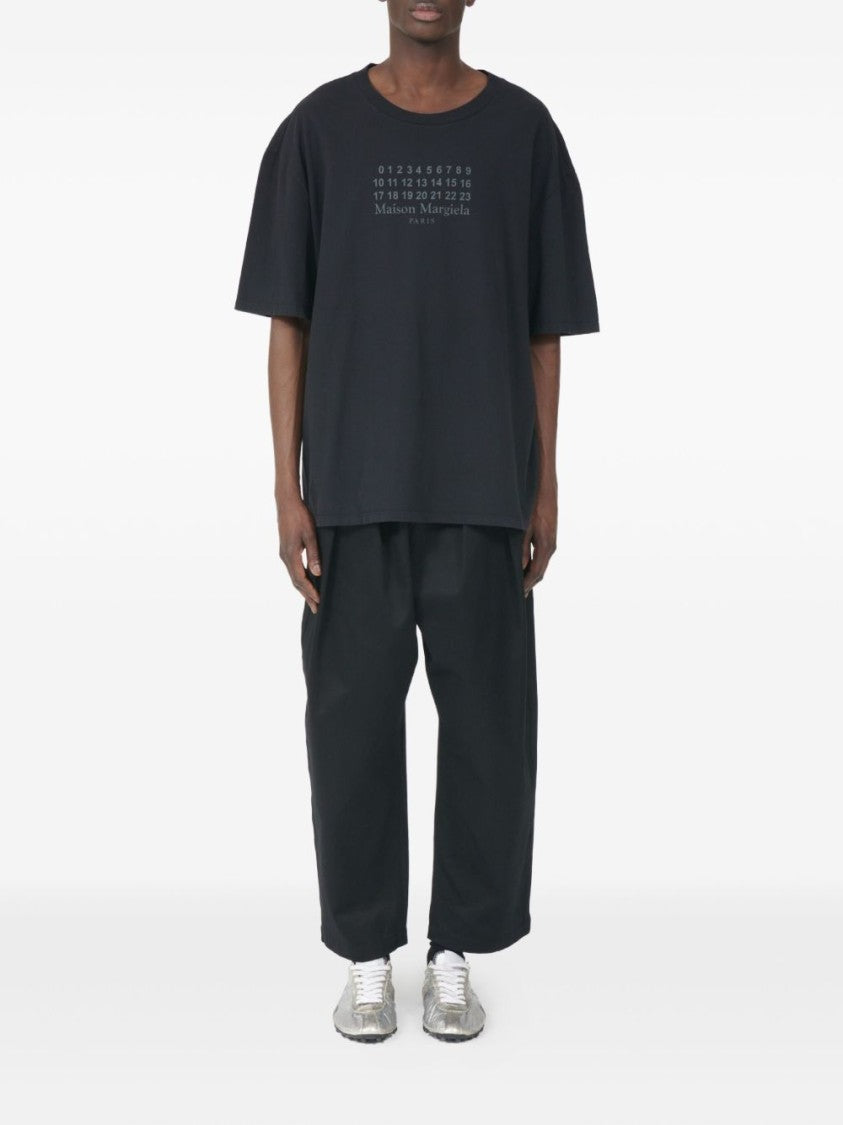 Maison Margiela Navy Cotton T-Shirt With Graphic Print