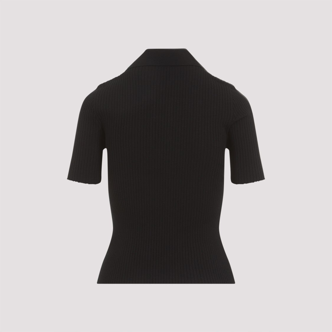 Courrèges Fitted Black Ribbed T-Shirt